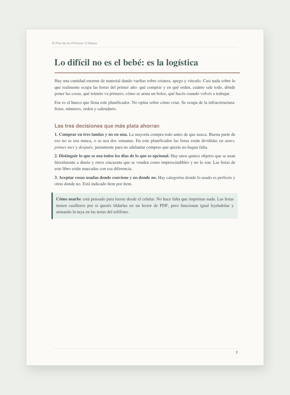 El Plan de los Primeros 12 Meses